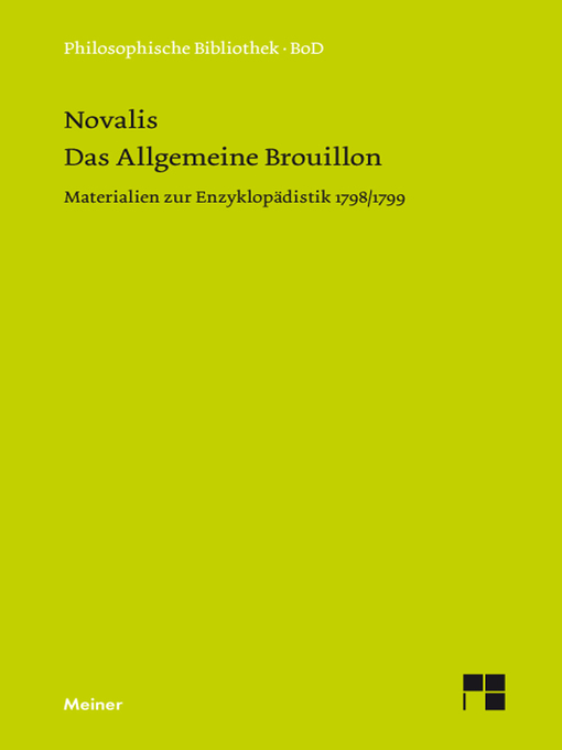 Upplýsingar um Das Allgemeine Brouillon eftir Novalis - Biðlisti